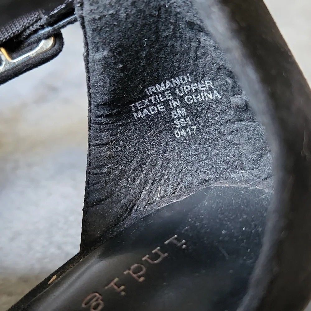 Indigo Road Black Suede Open Toe Sandals - Picture 9 of 12